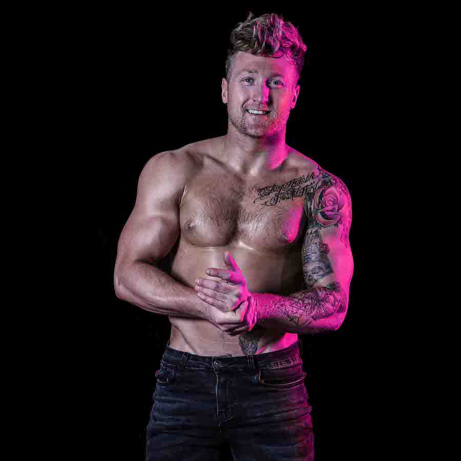 male strippers from the Dreamboys tour Connor Stringer